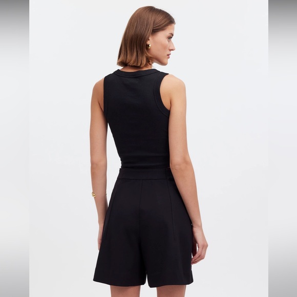 Madewell Black Pleated Short in Ponte - Picture 4 of 12